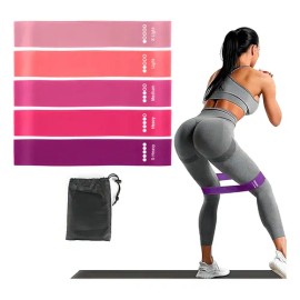 5pcs Aniczon Ligas De Resistencia Banda De Resistencia Ejercicio, Bandas Elasticas De Látex Natural Para Piernas Brazos Glúteos Musculación Yoga,...  