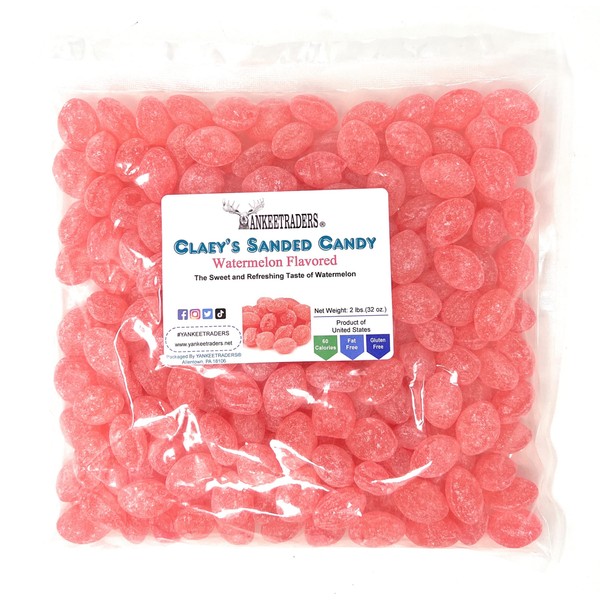 Claeys Sanded Candy Drops, Watermelon, 2 Pound