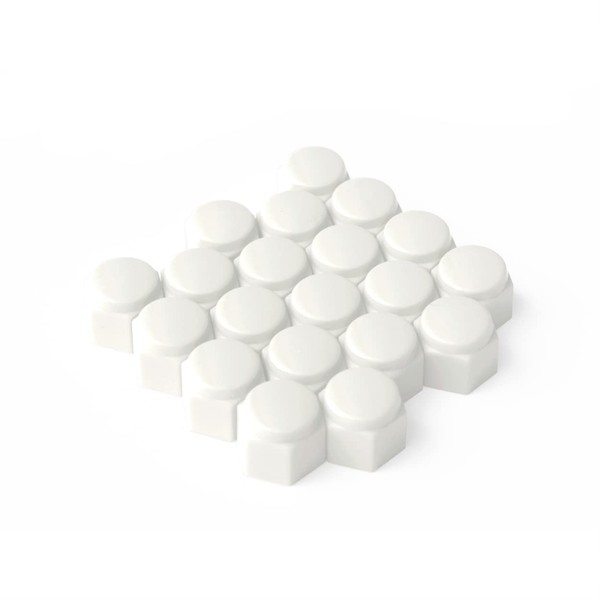 Silicon Lug Nut Covers White 17mm | Flexible & Durable