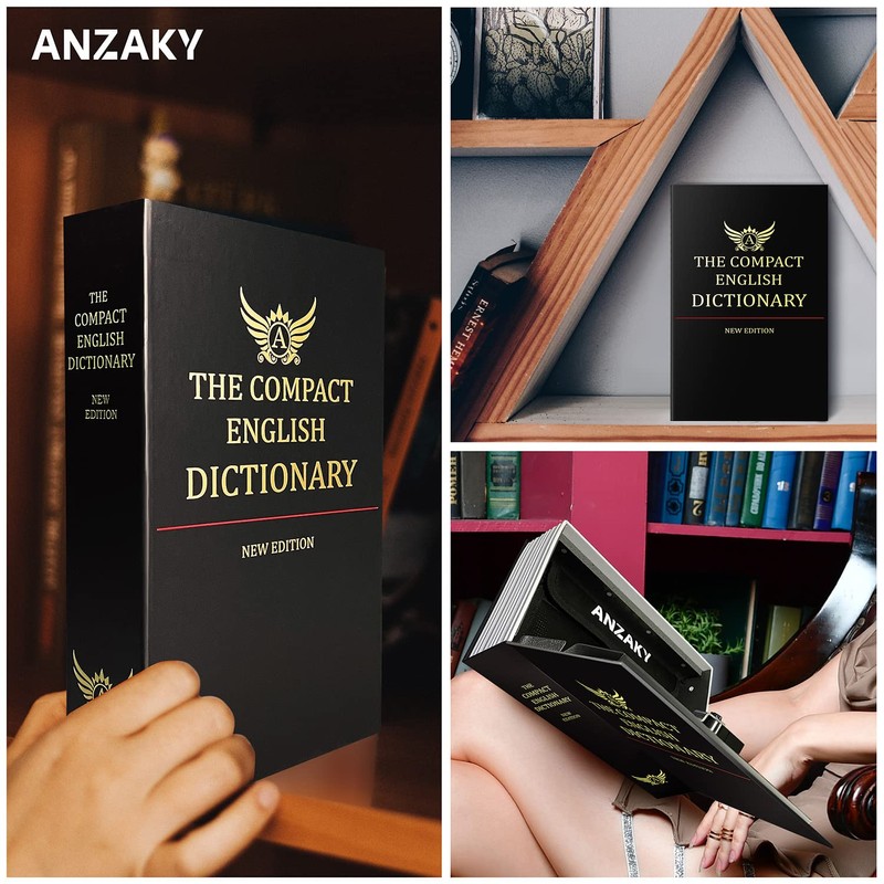 Dictionary Diversion Book Safe with Combination Lock and Fireproof Money