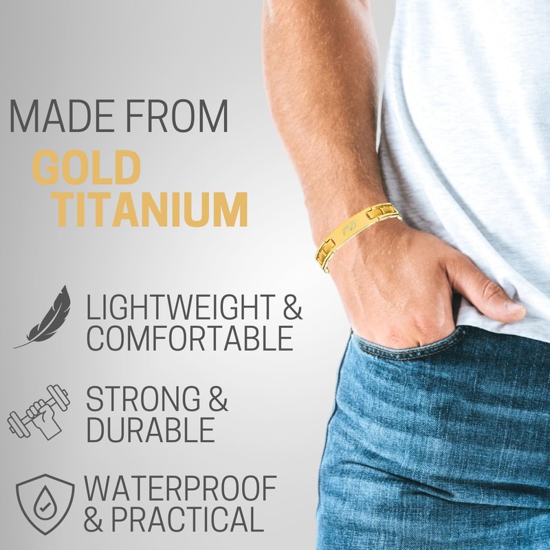 Willis Judd Mens Titanium DAD Bracelet Engraved Best Dad Ever