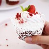 Bojueshaw 50pcs Lace Cupcake Liners,Cupcake Wrappers,Lace Filigree Wedding Cupcake Wrapper,Muffin