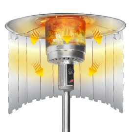 Patio Heater Reflector Shield, Upgraded 12" Height Heat Focusing Reflector for Round Natural Gas and Propane Patio Heaters - for Extra Heat Reflecting Power(10 Panels)