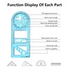 EULAPGOE Multifunctional Geometric Ruler, 4 Pieces Geometric Drawing Template, Geometry