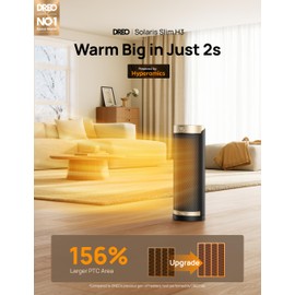 Dreo Space Heater, 1500W Electric Heaters for Indoor Use with Thermostat, 70° Oscillation, 8 Safety Protections, 5 Modes, Remote, 12H Timer, Quiet Portable Heater for Office, Bedroom, Large Room