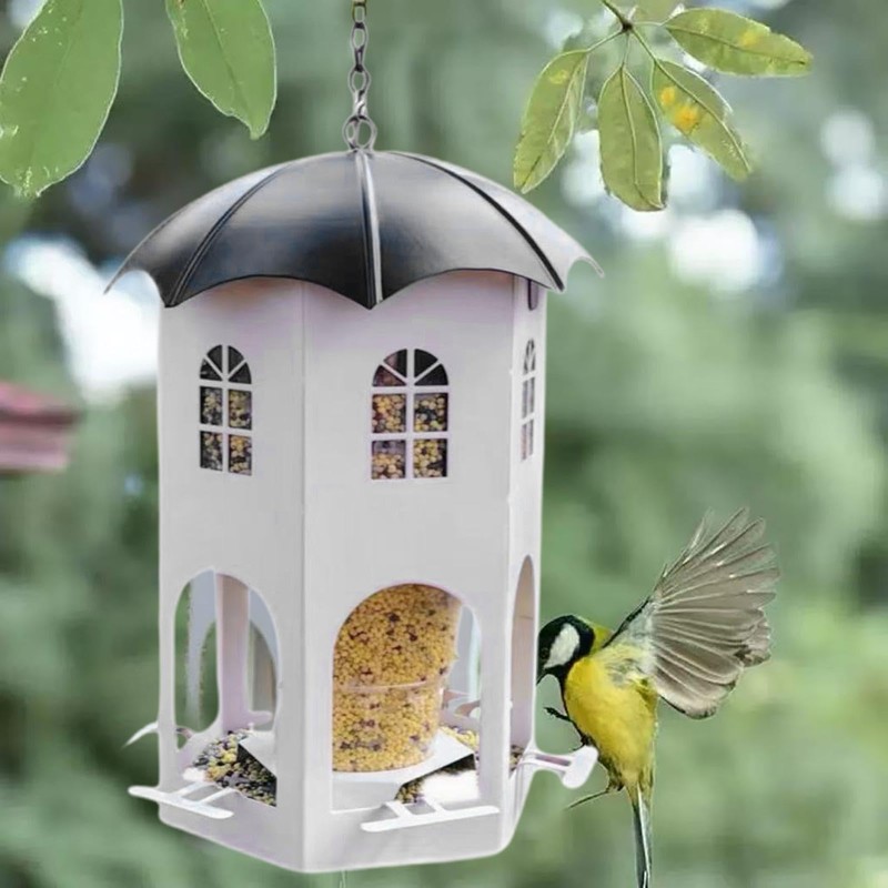 Metal Bird Feeder,Metal Finch Feeder Waterproof - Weatherproof Feeding Station,
