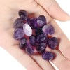 Amogeeli 10pcs Mini Healing Amethyst Crystal Heart Love Carved Pocket