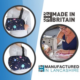 Solace Bracing Children's Padded Sling (8 Fun Designs) - British Made & NHS Supplied Kids Sling - #1 Arm, Collarbone, Wrist, Shoulder & Elbow Support for Fractures & Injuries - Space