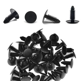 100pcs Bumper Plugs Front License Plate Holes Cover Clips, Bumper Shield Fender Liner Push Pin Retainer Clips 6030441 Compatible with Jeep Dodge Ram Chrysler (Black)