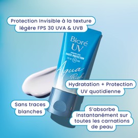 Bioré Aqua Rich UV FPS30 PA+++ – Hoher UV-Schutz im Alltag & Feuchtigkeit – Sonnencreme für das Gesicht – Hyaluronsäure – fettfreie und unsichtbare Textur – alle Hauttypen und Hauttöne
