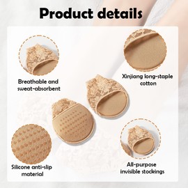 JYNVO 6 Paar Rutschfeste Atmungsaktive Füßlinge für High Heels und Sneaker - Zehlinge für Pumps, Vorderfußpolster & Zehensocken - Komfortable Halbsocken & Schuheinlagen