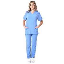 Banu Scrubs For Women Set - Mens Scrubs Set - Unisex Scrubs Set, Nurse Scrubs, Medical Uniforms Surgical Women 7 Pockets