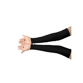 Shinningstar Girls' Boys' Adults' Stretchy Fingerless Over Elbow Cosplay Catsuit Opera Long Gloves (black)