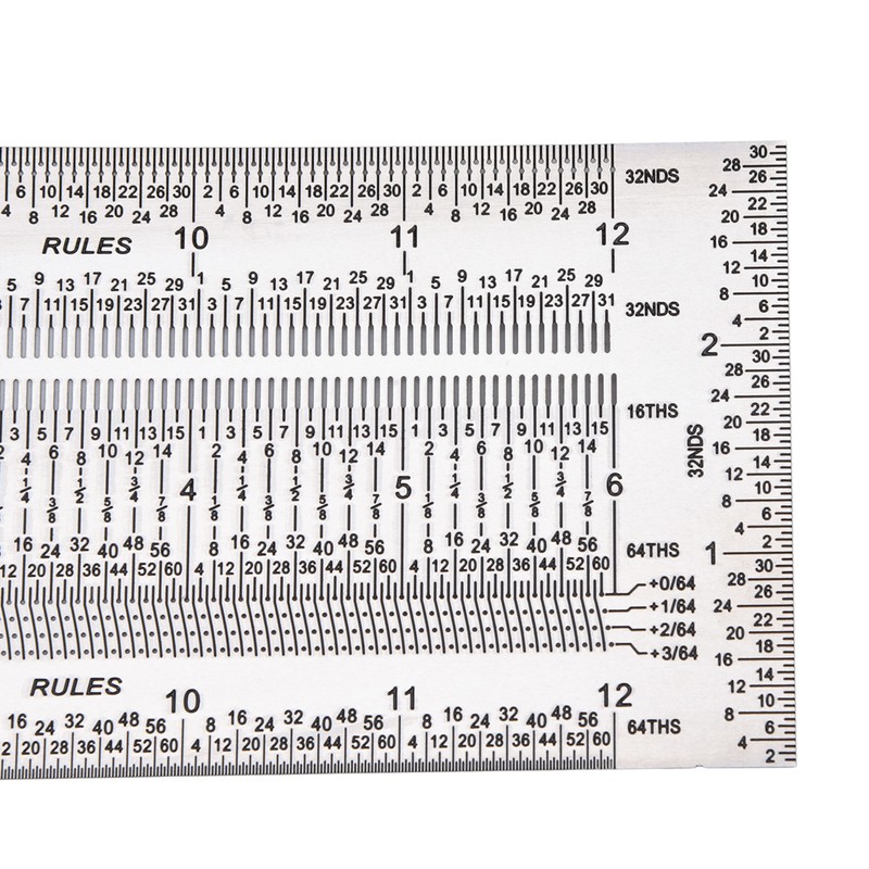 T Rule Stainless Steel Silver Scribing Ruler Woodworking Measuring Tool