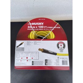 Husky 3/8 in. x 100 ft. Hybrid Air Hose ,1/4” NPT Fittings,300 PSI