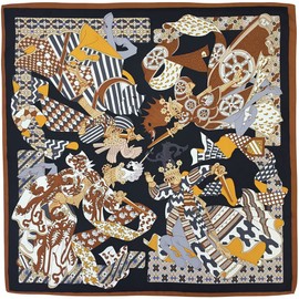 Julunar Silk Like Head Scarf for Women - Satin Large Hair Scarves - 35" Square Silk Hair Wrap for Sleeping with Gift Packed, B013-2 Knight Black, Large