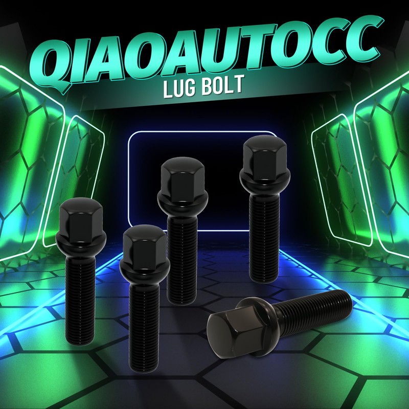QIAOAUTOCC 20PCS M14x1.5 Extended Lug Bolts – 45mm Shank Length,