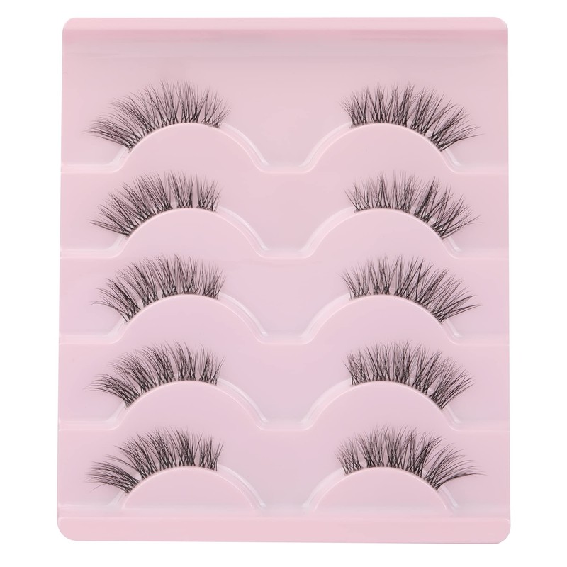Ruairie False Eyelashes Natural Half Lashes With Clear Band 5