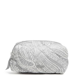 Vera Bradley Vera Bradley Women's Performance Twill Medium Cosmetic Makeup Organizer Bag, Cloud Gray Paisley, One Size