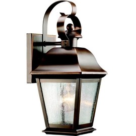 Kichler 9707OZ, Mount Vernon Solid Brass Outdoor Wall Sconce Lighting, 100 Total Watts, Olde Bronze