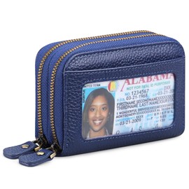 GOIACII Small Genuine Leather Wallet for Women, RFID Blocking Credit Card Holder Wallet