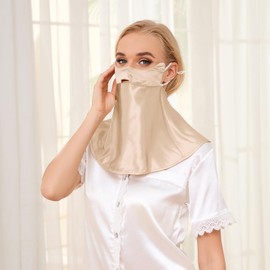 THXSILK Silk Face Cover, Neck Cover, 100% Silk, Highest Grade 6A, OEKO Certified, UV Protection, Sunburn Protection, Cold Feeling, Summer, No Stiffling, Ear-hook, Outdoor, Sports, Stylish, Adjustable