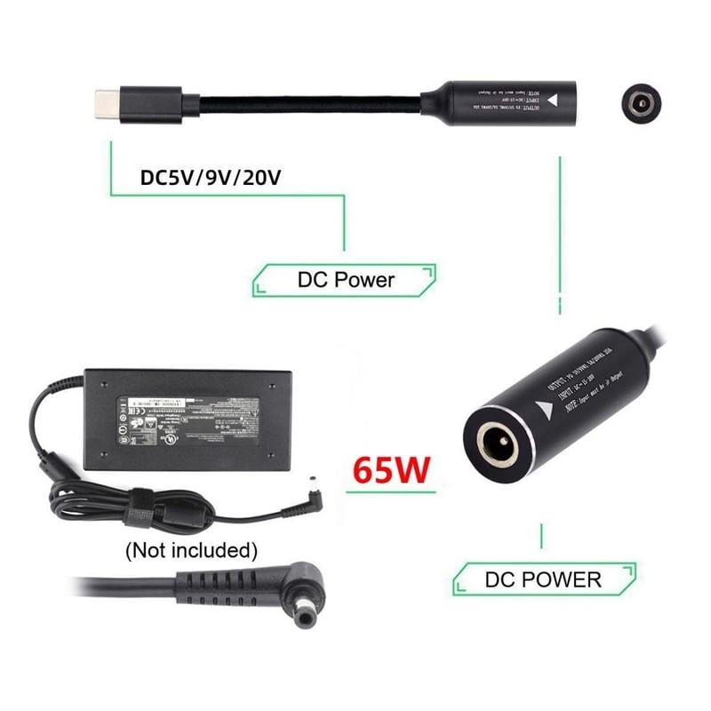 FASTELECTRIC 7.4mm Laptop Charging Adapter Female DC 7.4 x 5.0mm