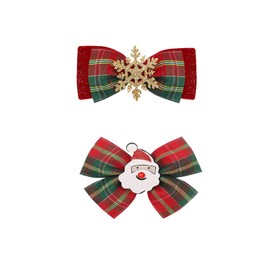 Baby Girls Christmas Hair Bow Clip Red and Green Santa Claus Hair Accessories Alligator Clip Non-slip Winter Xmas Gift(Christmas Reindeer-F)