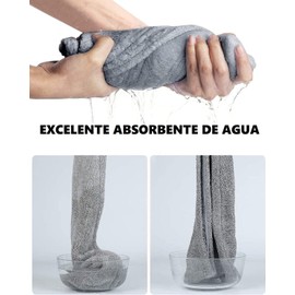 Toalla de Microfibra para el Cabello para Mujeres, 4 Paquetes de turbantes para el Cabello Mojado, Toalla de Secado de Cabello súper Absorbente, antiencrespamiento, 10.0 x 26.0 in
