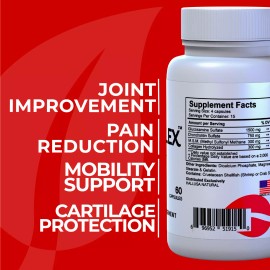 Halluflex Joint Support Supplement – Glucosamine, MSM & Collagen for Joint Health – 60 Capsules