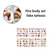10 Pcs Fire Fake Tattoo Firefighter Temporary Tattoos Waterproof Firetruck