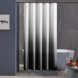 Furlinic Textile Shower Curtain Made of Fabric, Anti-Mould, Waterproof, Washable