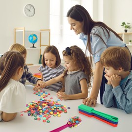 Coopay 312 Pcs Alphabets Numbers Chips and 6 Pcs Magnetic Wands - Toddler Learning Letters for Spelling, Reading Tools for Kids Science of Reading Manipulatives, Teaching Supplies Kindergarten