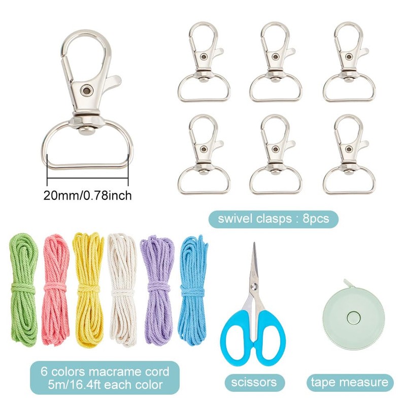 FREEBLOSS Set of 6 Creative Heart Macrame Key Chain Set