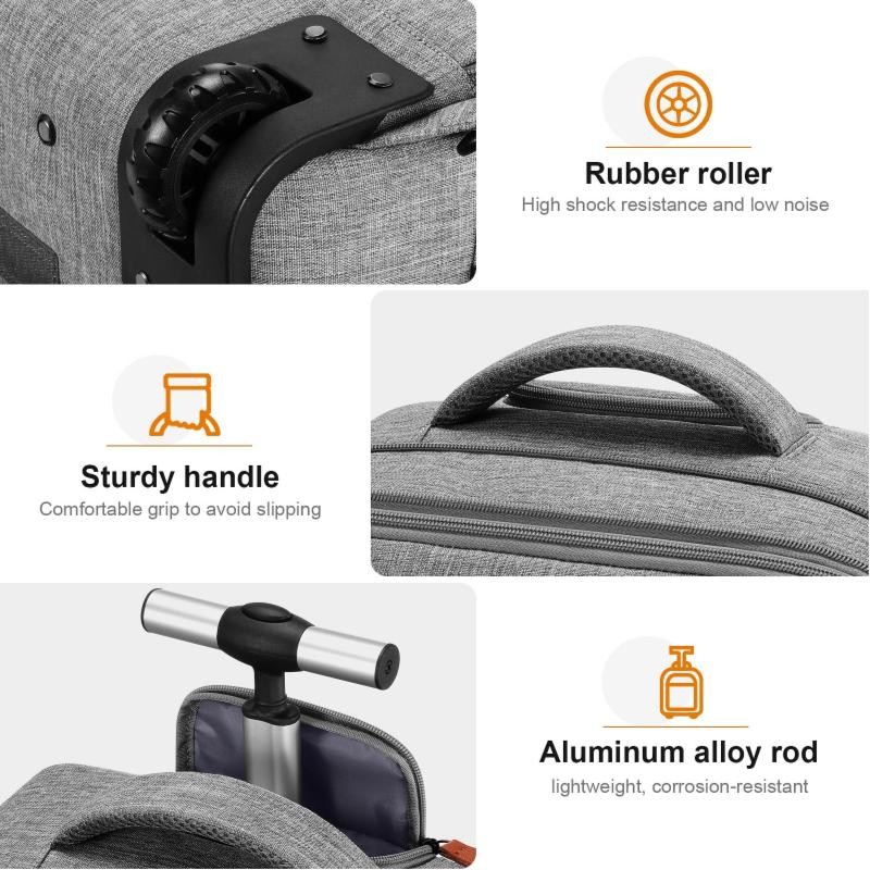 Rolling Backpack for Men and Women, Travel Backpack with Wheels,