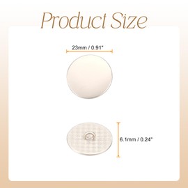 sourcing map 10pcs 36L Metal Round Buttons 23mm 7/8" Zinc Alloy Shank Flat Sewing Button Craft Replacement Buttons for Clothing Decoration DIY Accessories, Sand Silver