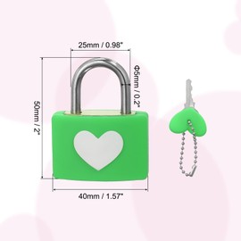 PATIKIL Love Locks Heart Padlock with Key Set, Love Couple Lock Wish Lock Romantic Heart Lock for Lovers Lock Bridge Wedding Anniversary Travel Present, Green