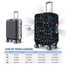 Lukbfall Cute Cats Silhouettes Luggage Suitcase Covers Elastic Washable Black Luggage Protector Travel Suitcase Protective Cover For Kid And Adult, L (Fit 25-28 Inch Luggage)
