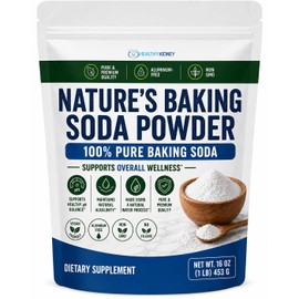 Nature’s Baking Soda Supplement Powder Organic Use Aluminum Free Better Than Baking Soda Tablets. No Chemicals Pure Powder for Health, Kidneys, Stomach & Wellness 1lb