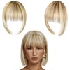 Blonde Bangs Clip in Bangs,Full Front Neat Bangs Straight Fringe