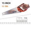 VANQUISH SharpTooth Handsaw 15 Inch 11-Point, Suitable for Cutting Boards,
