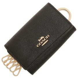 Coach 76741 IMBLK Men's Outlet Key Case, Black, (1) IMBLK Black