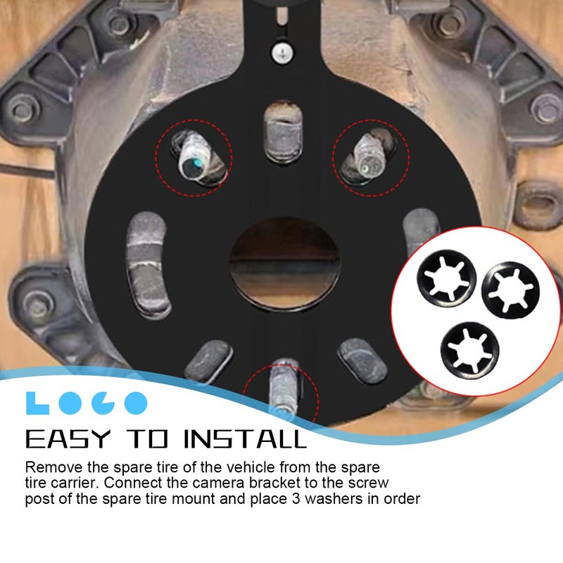HZEL Car Spare Tire Backup Camera, Waterproof Auto Rear View