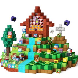 GobiDex 500PCS Game-Basesd STEM Mystic Grove Easter Egg Magnetic Blocks Spring Creative Toy Set in Gift Package - Color: Combo Set 200 Pcs (Zomblock)