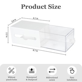 WCHOSOZH 4PCS Wall Mounted Qtip Holder Containers, Bathroom Organizers and Storage for Cotton Ball, Mini Wall Storage Double-Sided Drawer, for Swabs, Lipsticks Floss, No Drilling