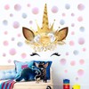 Maydahui 3 Sheets Unicorn Wall Decals 11inch Gold Flowers Wall