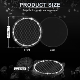 JUSTTOP Car Cup Holder Coaster, Insert 2 Pack Universal Auto Anti Slip, Bling Crystal Rhinestone Car Interior Accessories-Black