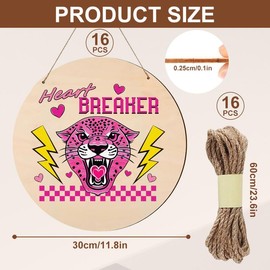 Adboros 16 Pcs Wood Circles for Crafts, 12 Inch Blank Unfinished Wood Crafts DIY Painting Round Disc Cutouts with Twine Door Hanger Circle Blank Wooden Signs Home Decor Christmas