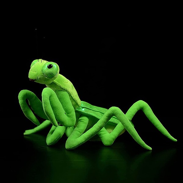 double bread Green Mantis Plush Toy - Simulation 12" Soft