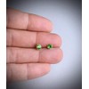 Green Stud Earrings with Crystal Stones 925 Sterling Silver 4mm